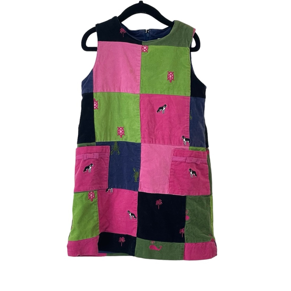 Vintage Lilly Pulitzer Patchwork Corduroy Dress Girls Size 6